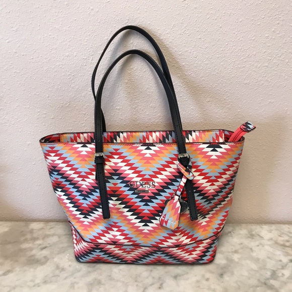 Guess Handbags - Guess Chevron Aztec tote bag / shoulder purse